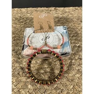 Plunder‎ Design Earrings And Bracelet Punk Stone